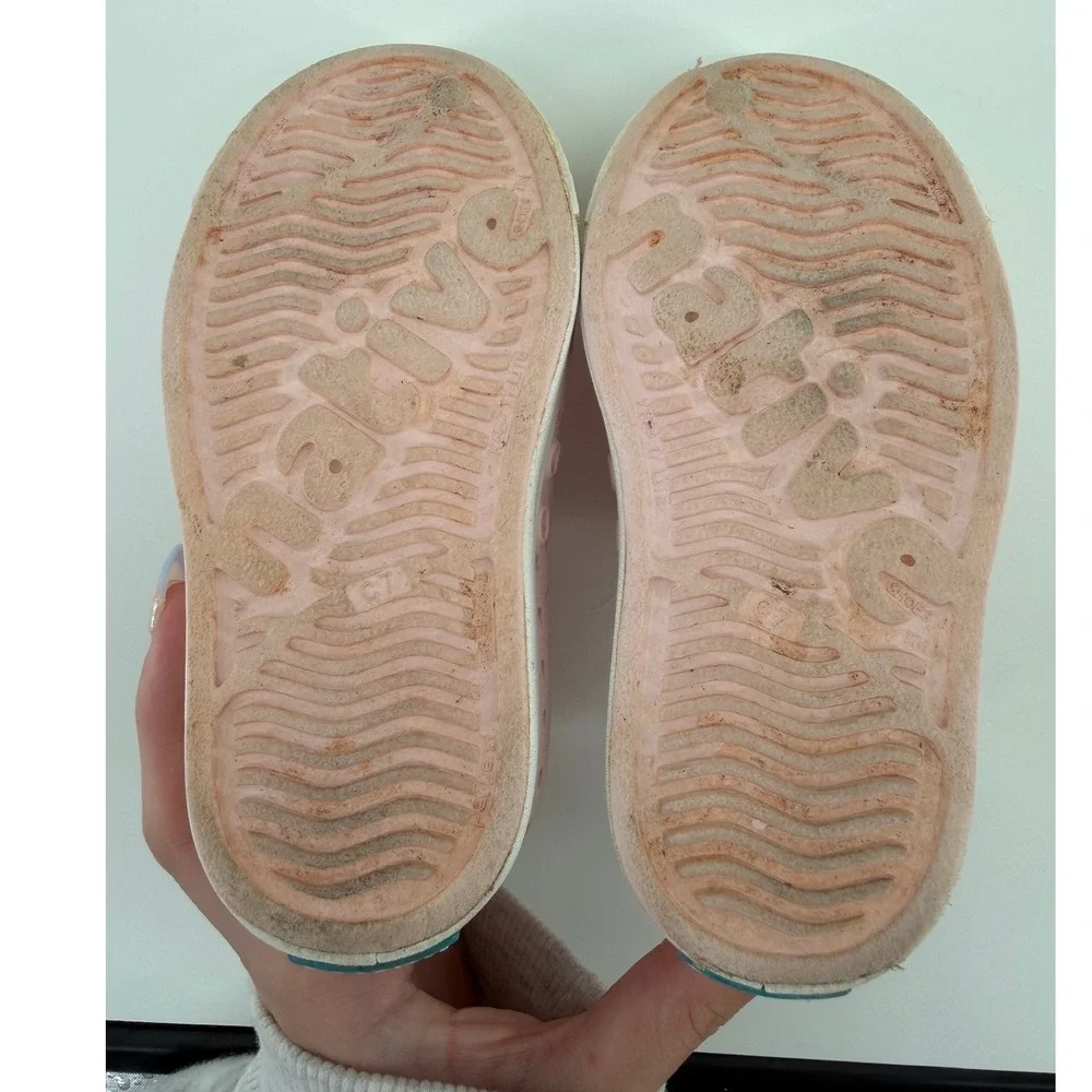 Native Jefferson Kids Pink Slip On Water Shoes Perforated EVA Sneakers Size C7